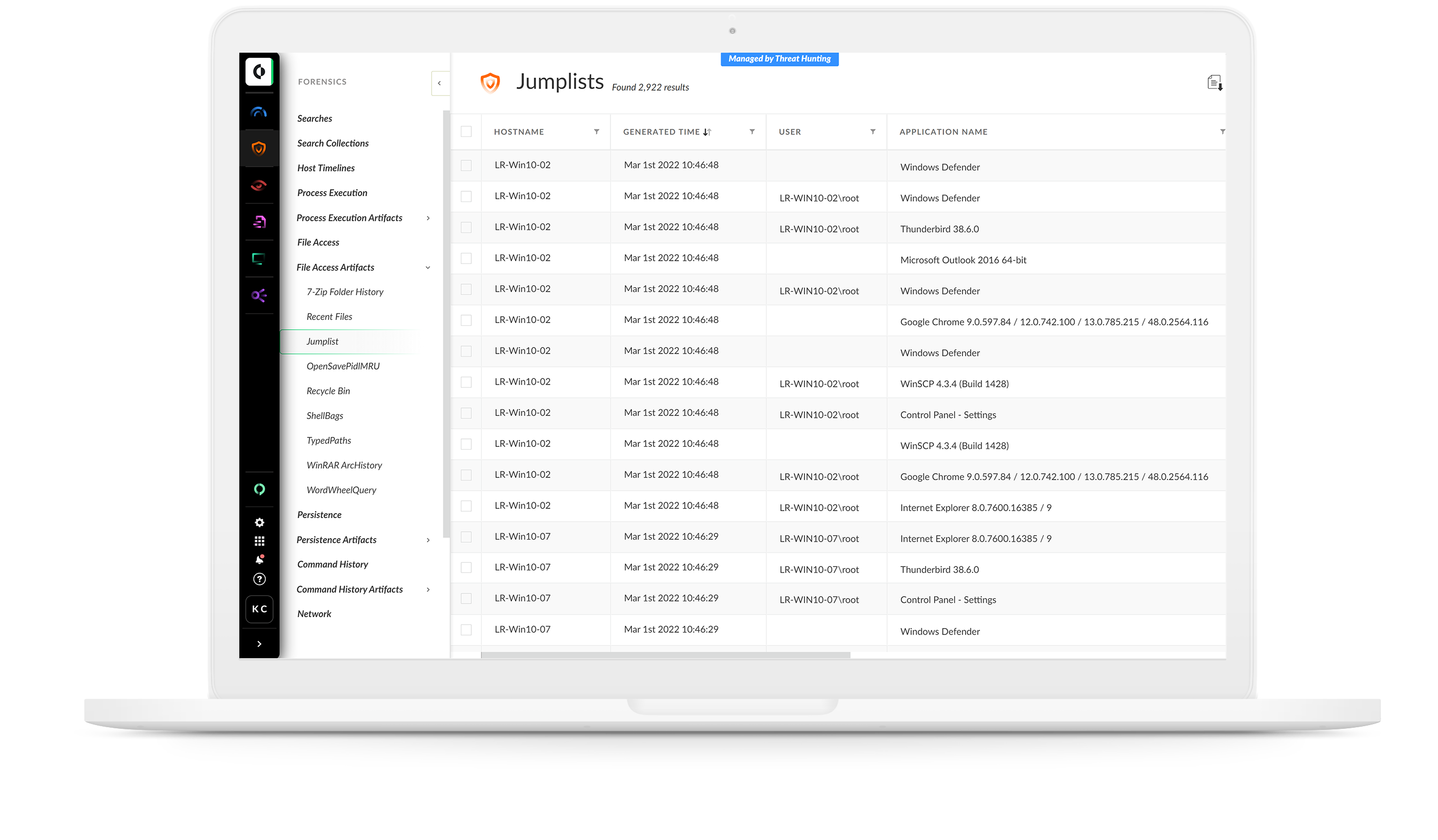 Unifica l'analisi forense, la ricerca e la risposta.