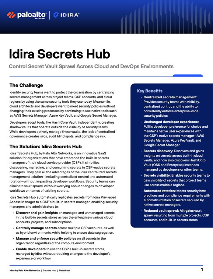 Scheda tecnica di Secrets Hub