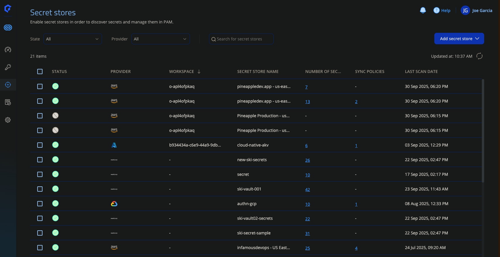 Sincronizza i segreti con vault nativi del cloud