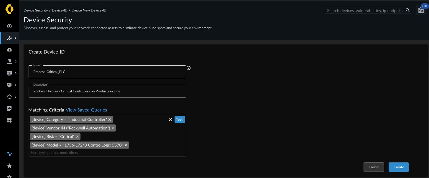 ID dispositivo avanzato OT
