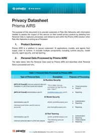 Prisma AIRS Privacy
