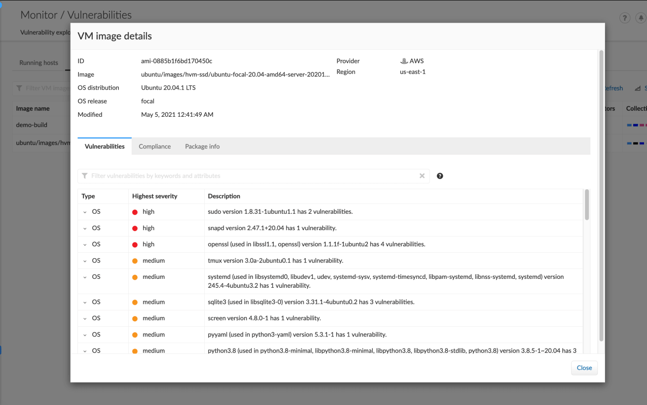 Analisi delle immagini VM e CI/CD