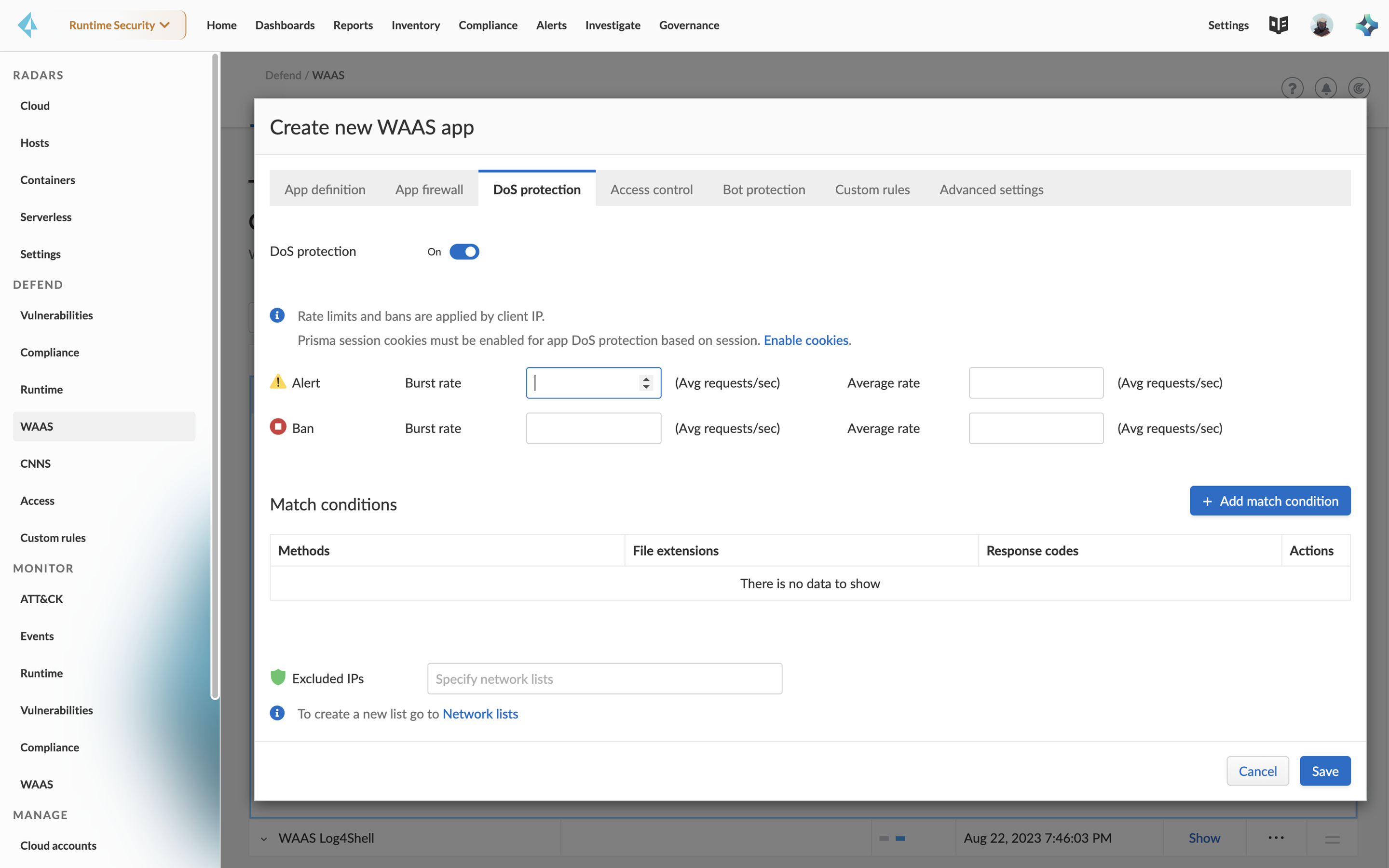 Protezione dagli attacchi Denial-Of-Service