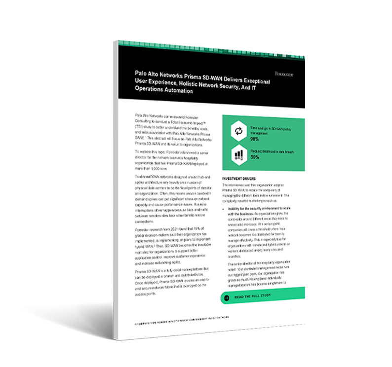 Total Economic Impact™ Spotlight su Prisma SD-WAN di Palo Alto Networks